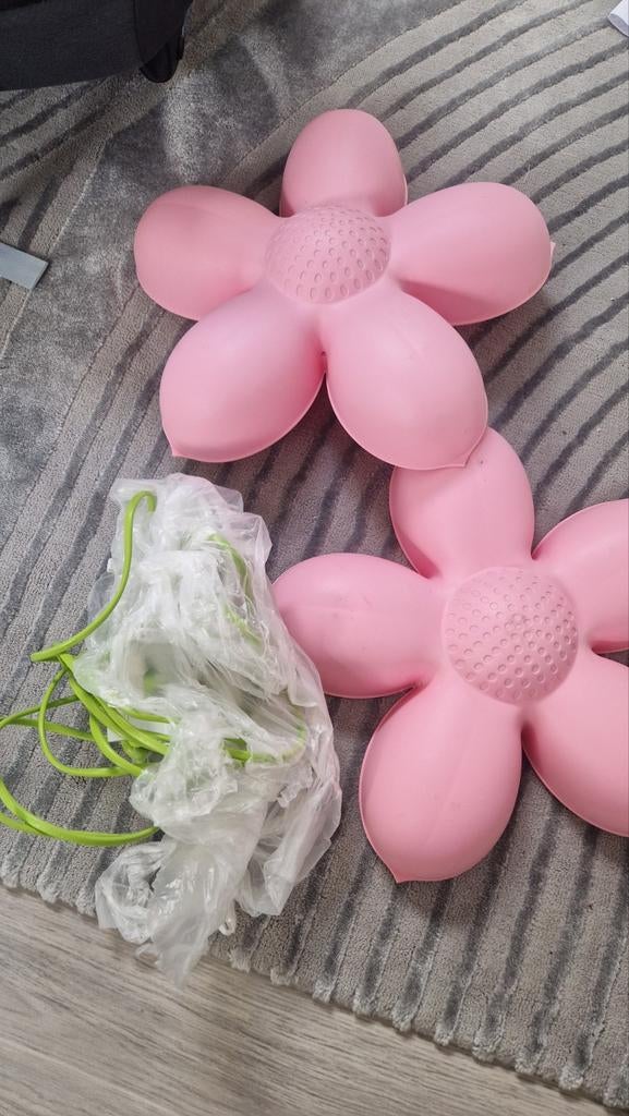 IKEA kinderlamp roze bloem (2 stuks), Ophalen of Verzenden, Gebruikt, Kindvriendelijk, Speels, Bloem