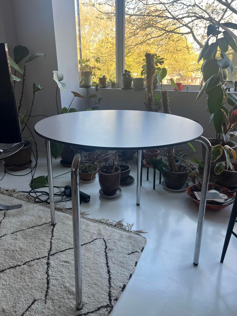 Vitra salontafel vintage retro, Ophalen, Kunststof, 100 tot 150 cm, Rond