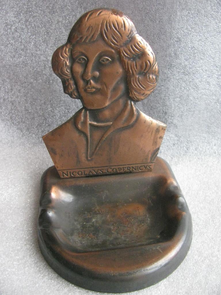 Vintage Asbak van Koper - Astronoom Copernicus, Antiek en Kunst, Antiek | Koper en Brons, Verzenden, Koper