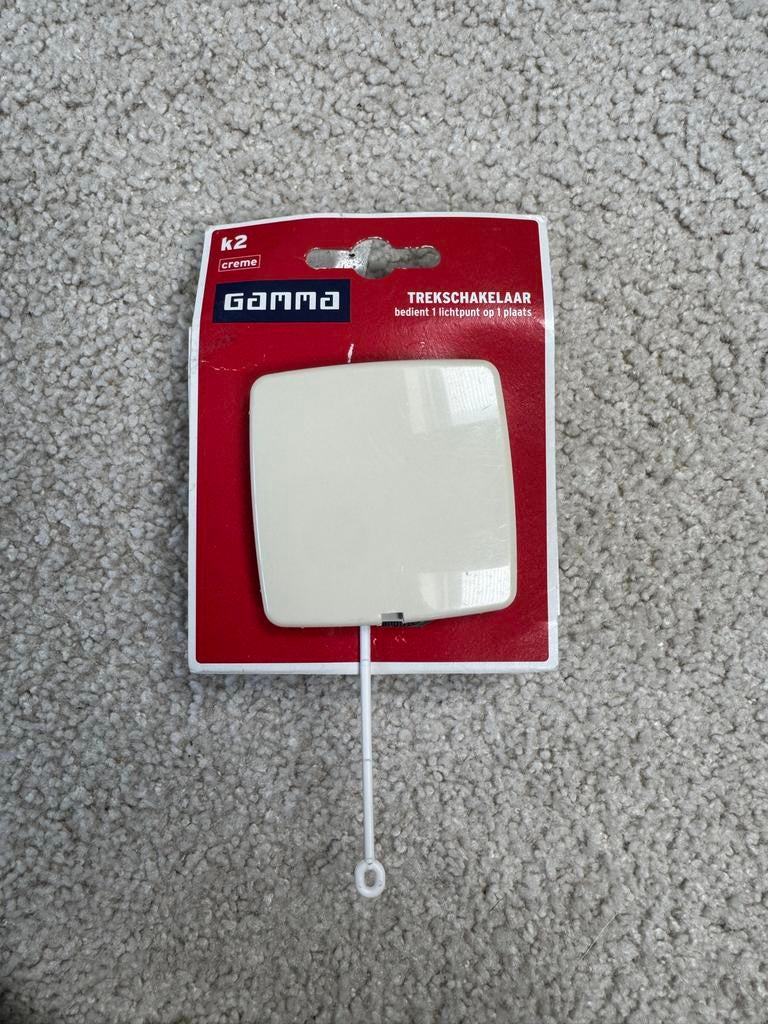 Gamma K2 Trekschakelaar - 1 lichtpunt op 1 plaats, Ophalen of Verzenden, Zo goed als nieuw, Schakelaar