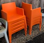 8 oranje tuinstoelen, merk/model: Driade Toy, Ophalen, Gebruikt, Kunststof, Stapelbaar
