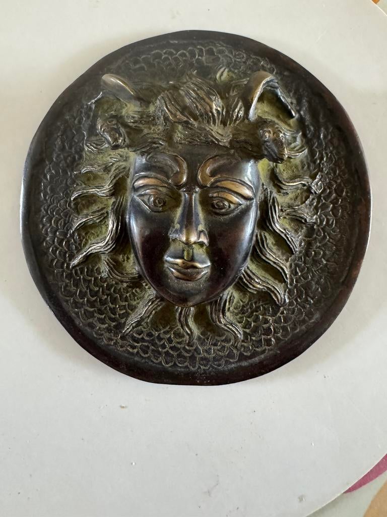 Bronzen wandbord met Medusa, Ophalen of Verzenden