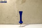 Art deco – vaas – blauw glas met gedraaide heldere voet, Gebruikt, Blauw, Ophalen of Verzenden, Glas