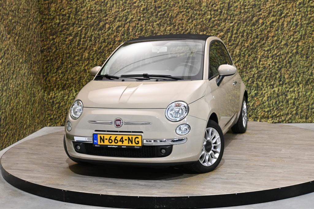 Fiat 500C 1.2 Lounge Cabrio | PDC | Airco | Cappuccino, Auto's, Euro 5, Gebruikt, 4 cilinders, Bedrijf