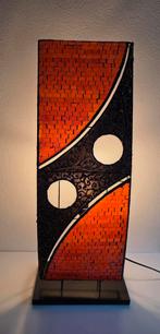 Mooie staande aparte metaal/glazen tafellamp mozaik, Huis en Inrichting, Ophalen, Metaal