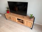 TV meubel Kentucky, Ophalen, 150 tot 200 cm, Eikenhout, Zo goed als nieuw