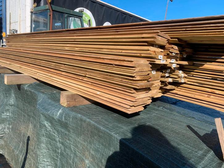 Tuinplank rabatdelen ribben, palen, Tuin en Terras, Palen, Balken en Planken, Zo goed als nieuw, Planken, 250 cm of meer, Ophalen