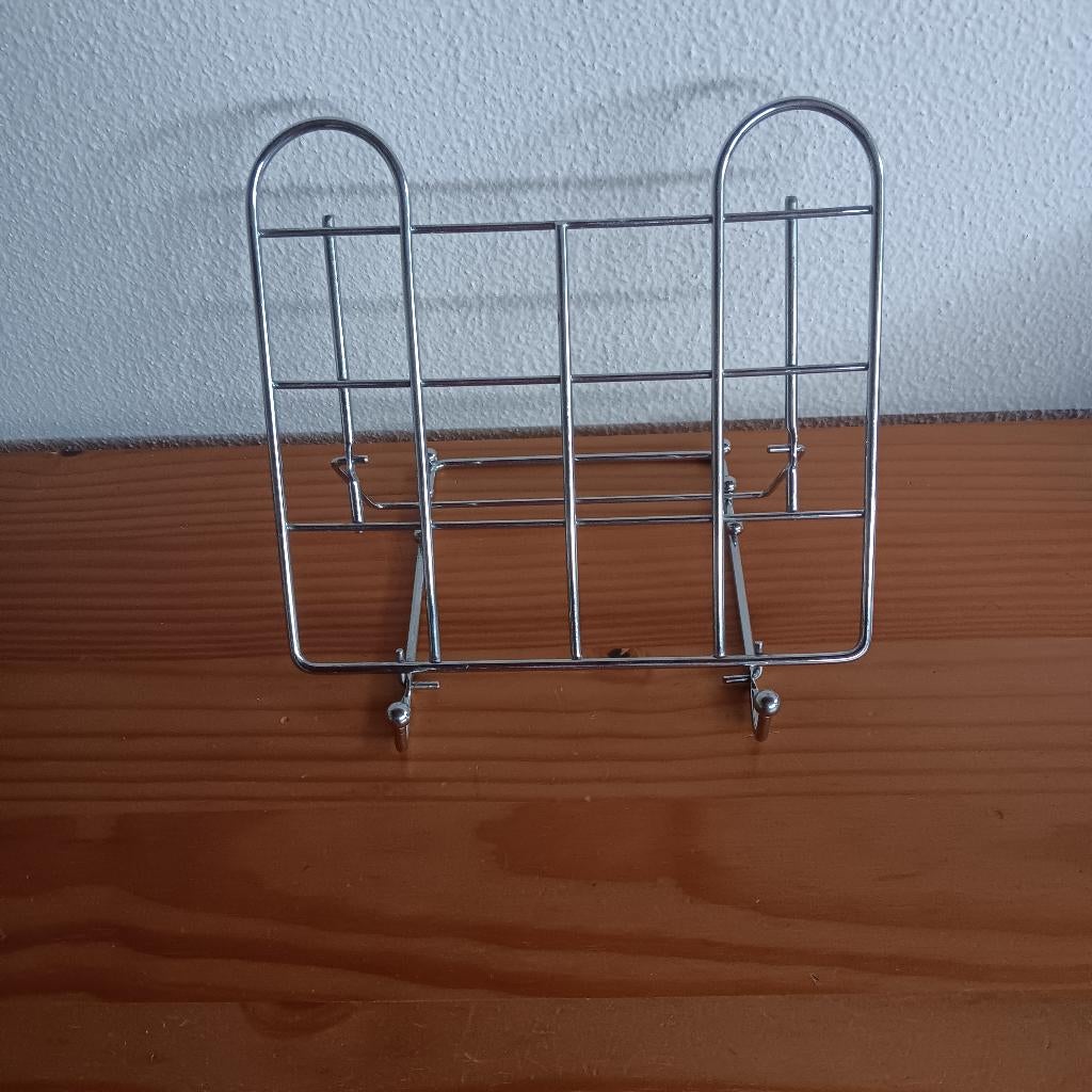 Kookboekstandaard- verstelbaar in 2 standen, Overige typen, Zilver, Ophalen of Verzenden, Zo goed als nieuw