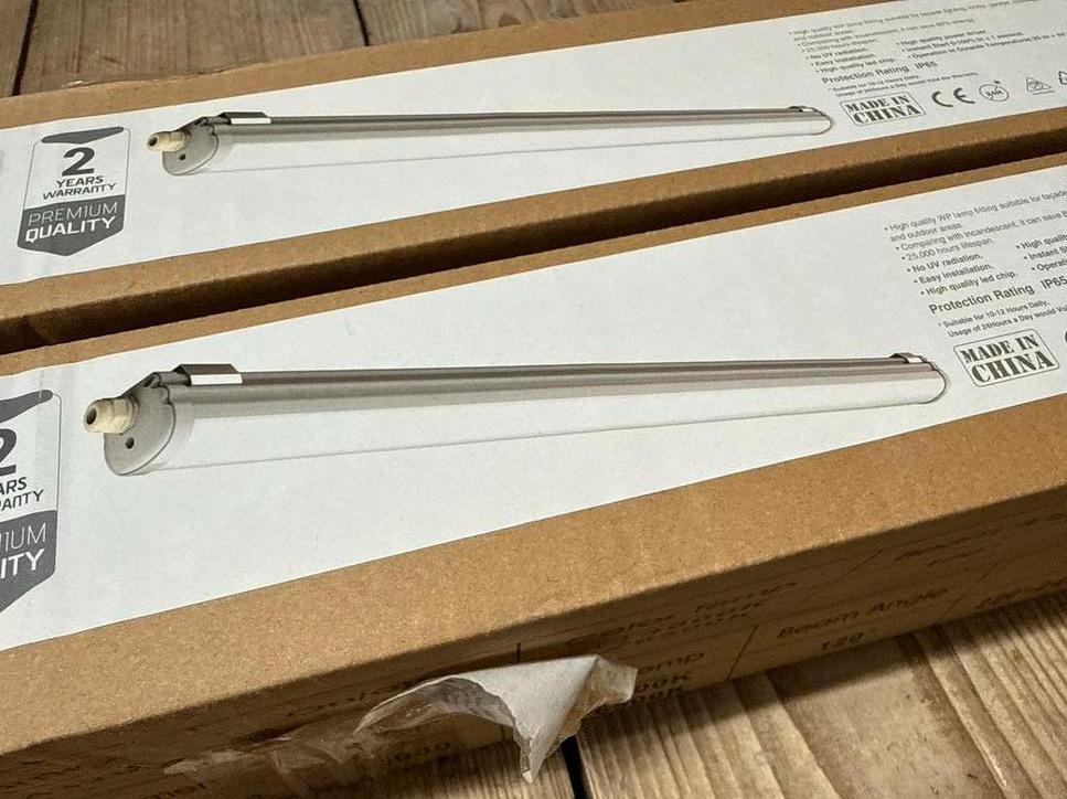 4x V-TAC LED waterdichte armatuur 36W 1200mm 6500K, Ophalen, Nieuw, Minder dan 50 watt, Lamp met armatuur