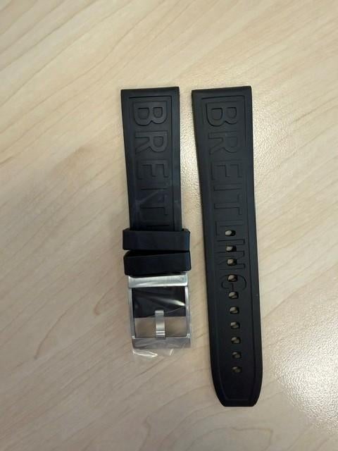 Breitling 22/20mm zwarte Diver Pro 3 band, Ophalen, Kunststof, Breitling, Polshorloge