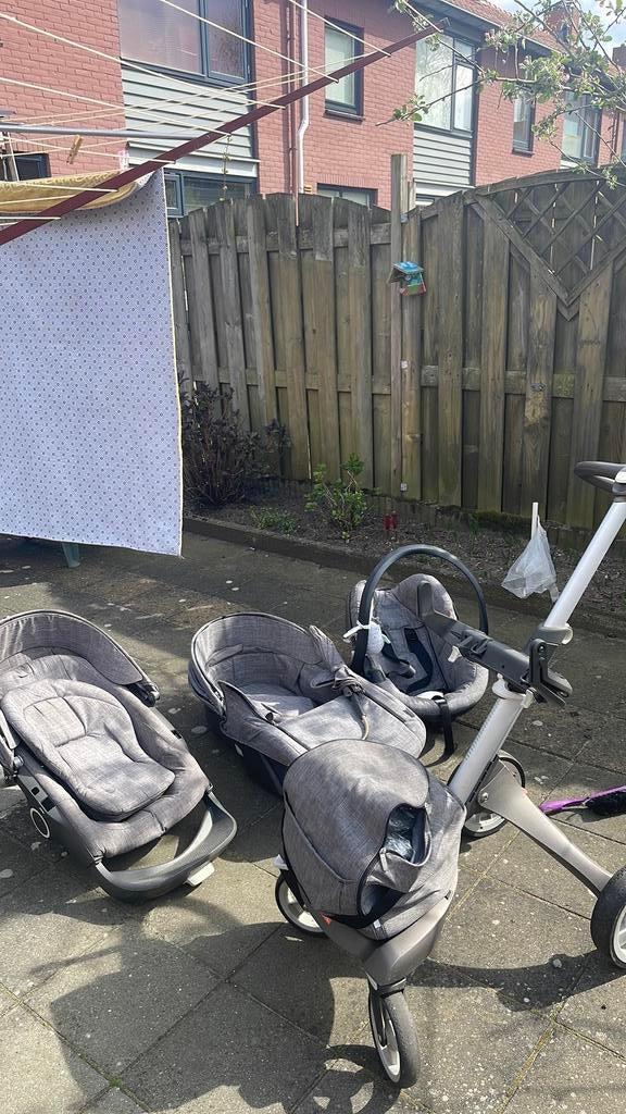 Zeer complete stokke kinderwagen, Gebruikt, Combiwagen, Verstelbare duwstang, Ophalen