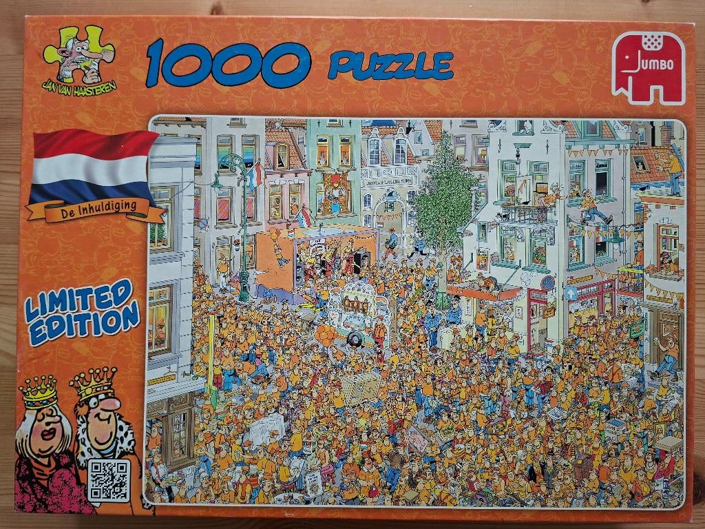 Jan van haasteren 1000 De inhuldiging, Ophalen, 500 t/m 1500 stukjes, Zo goed als nieuw, Legpuzzel