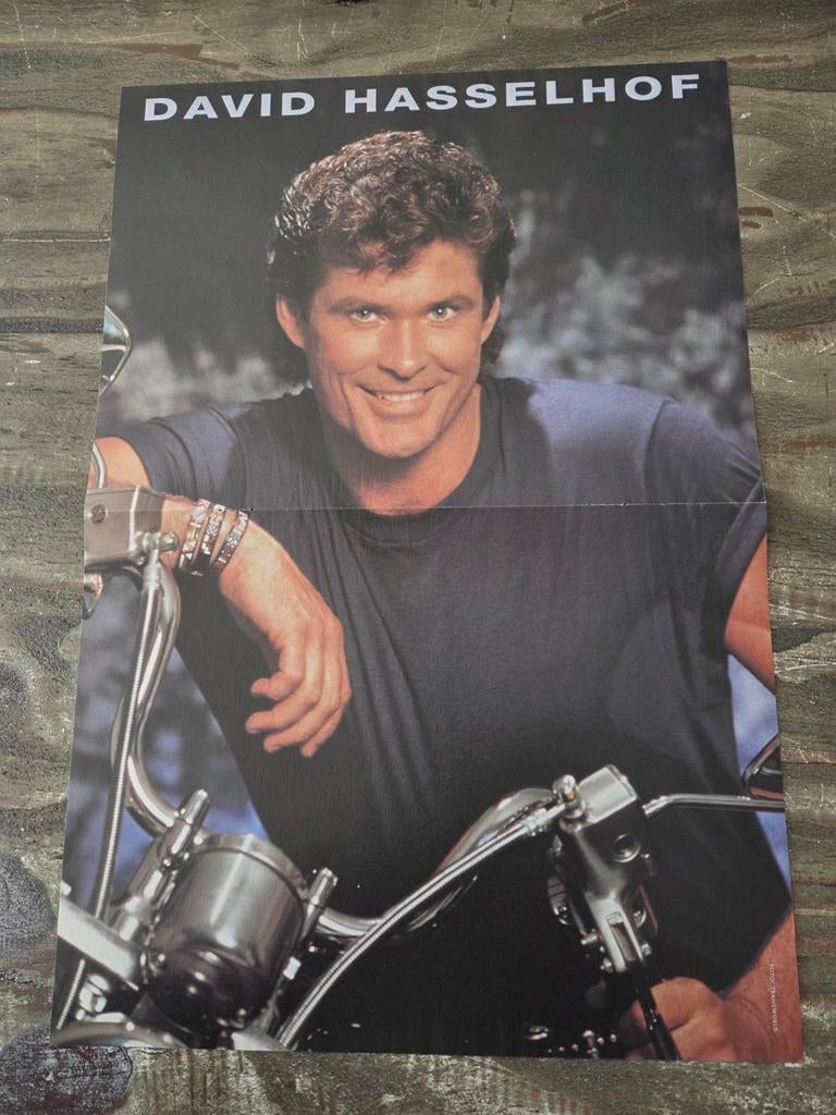 90s Poster van David Hasselhoff, Ophalen of Verzenden, Zo goed als nieuw, Poster, Artwork of Schilderij