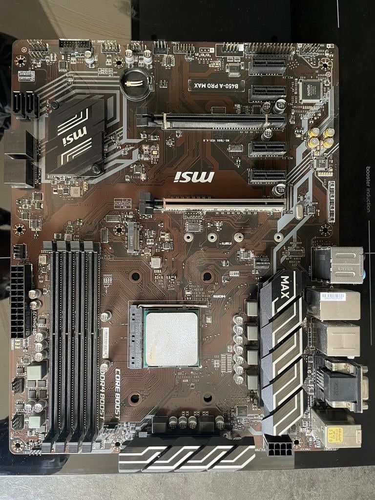 Moederbord gaming pc MSI B450-A Pro Max met Amd Ryzen 5 cpu., Computers en Software, Moederborden, Ophalen, Zo goed als nieuw