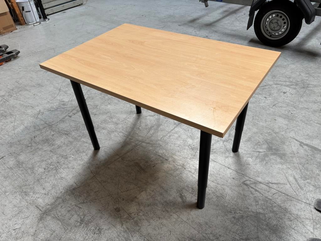 Bureau 120x80 cm. In hoogte verstelbaar (8 stuks), Huis en Inrichting, Tafels | Eettafels, Ophalen, Gebruikt, 100 tot 150 cm, 50 tot 100 cm