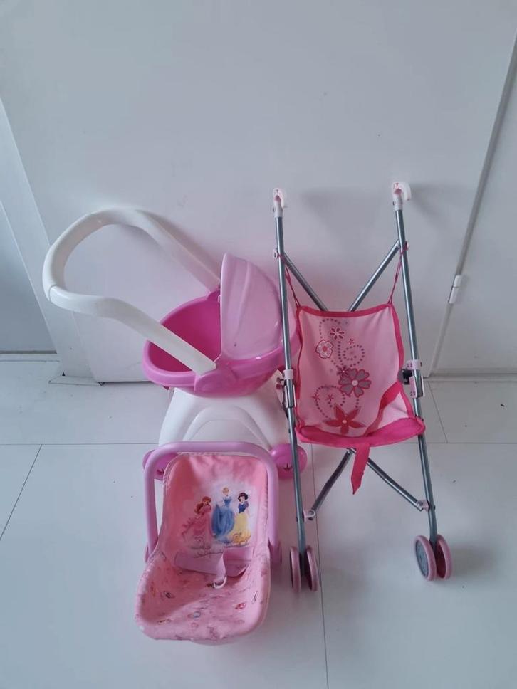 2 poppenwagens en 1 maxicosi - gebruikt maar in goede staat, Kinderen en Baby's, Speelgoed | Overig, Ophalen of Verzenden