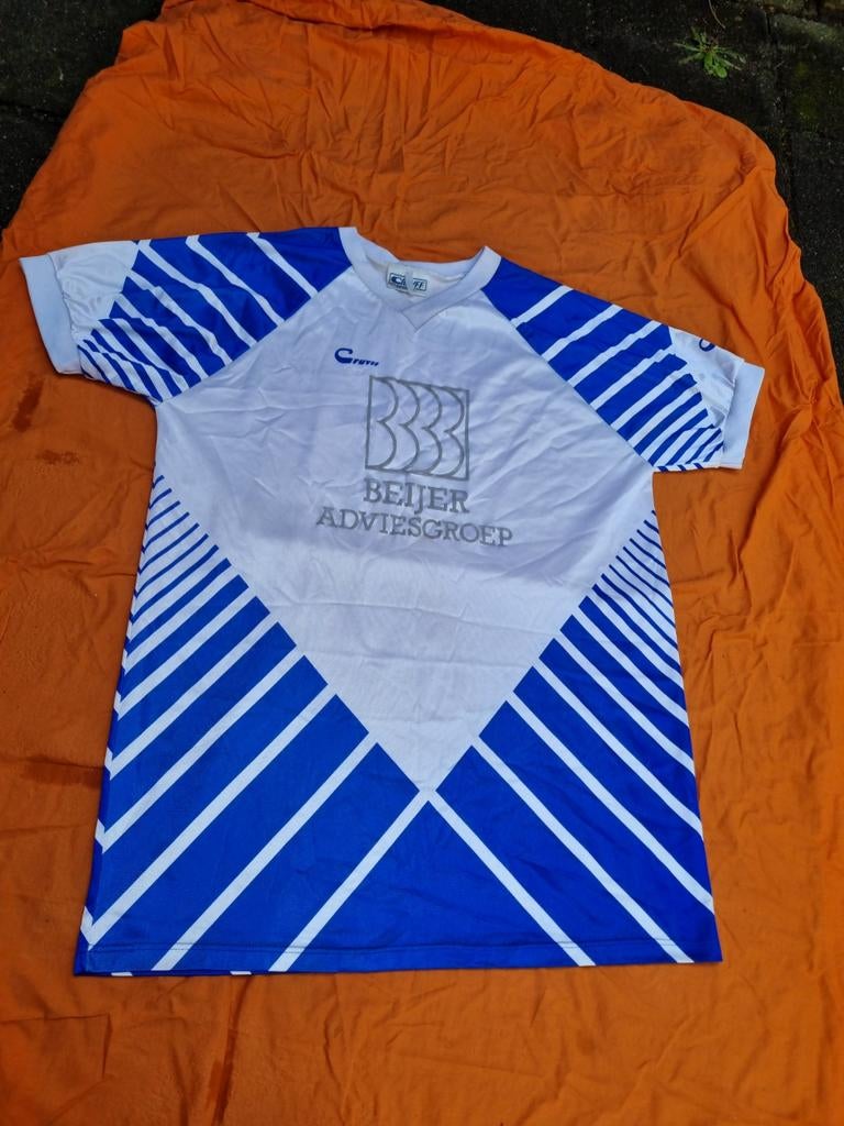 Vintage Cruyff Voetbalshirt Jaren '80 - Beijer Adviesgroep, Groter dan maat XL, Shirt, Ophalen of Verzenden, M