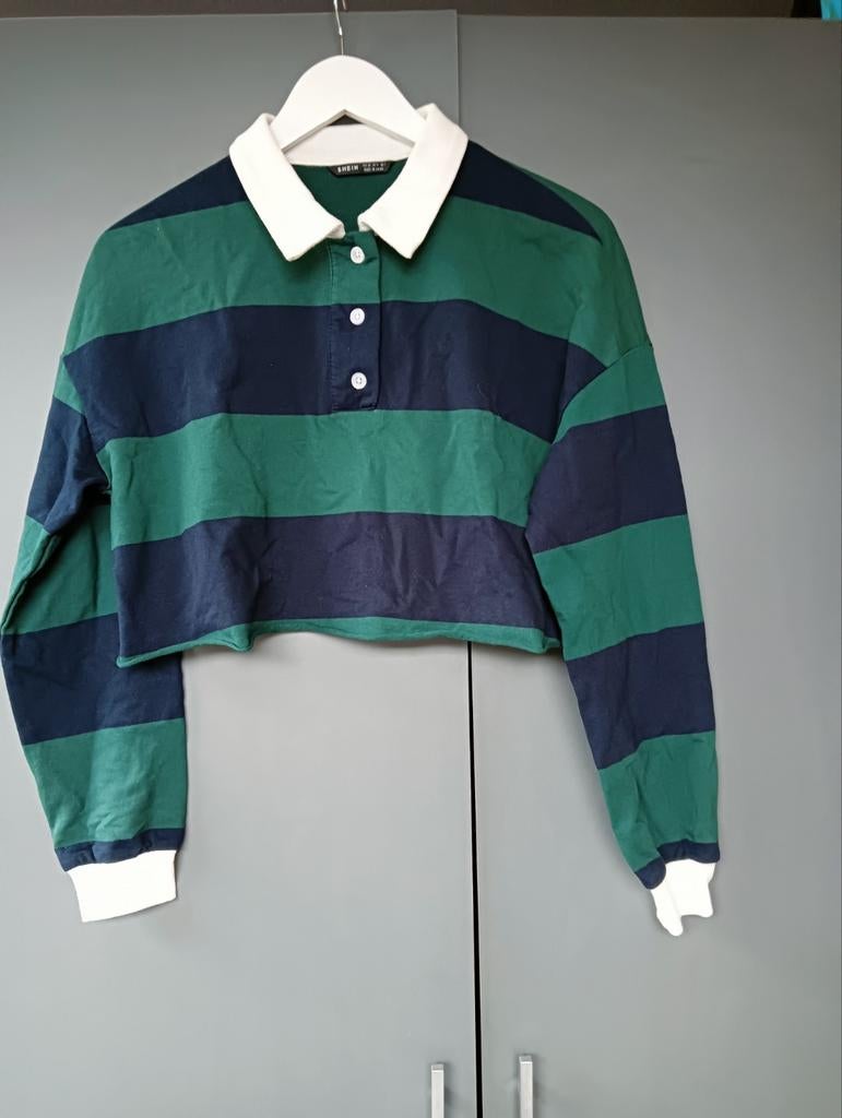 Korte sweater mt XS van Shein donkergroen/marineblauw, Ophalen of Verzenden, Zo goed als nieuw, Maat 34 (XS) of kleiner, Groen