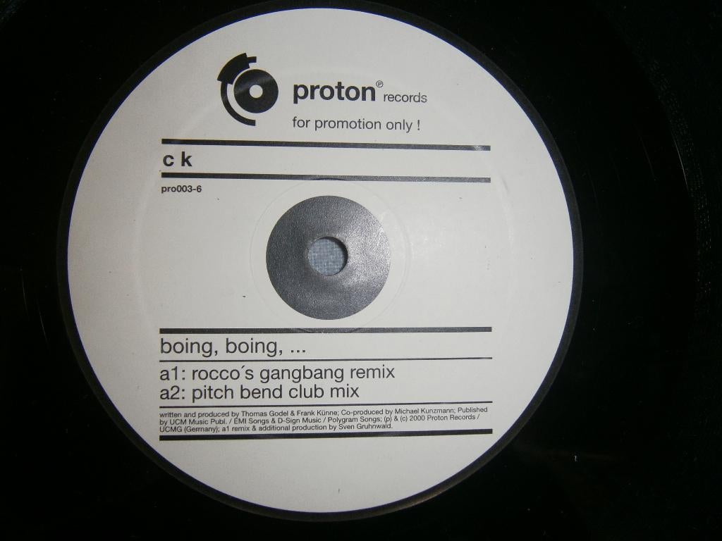 CK – Boing, Boing. 2001. Promo Techno Hard Style Hard Trance, Ophalen, Techno of Trance, 2000 - 2009, Zo goed als nieuw