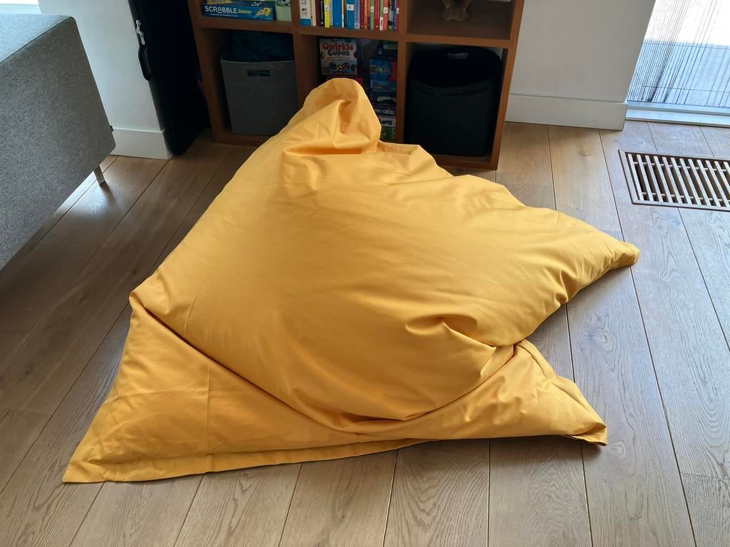 Gele zitzak 175x135, Huis en Inrichting, Zitzakken, Ophalen, Zo goed als nieuw, Geel, Zitzak