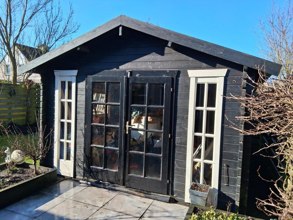 Schuur, deels gebeitst, deuren geverfd - ca. 3.60m x 3.60m, Tuin en Terras, Tuinhuizen, Ophalen of Verzenden