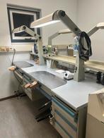2x Tandtechniek werktafels met afzuiging en verlichting, Ophalen, Gebruikt, 170 cm of meer