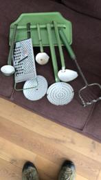 groen emaille antiek keukenrek, Ophalen of Verzenden