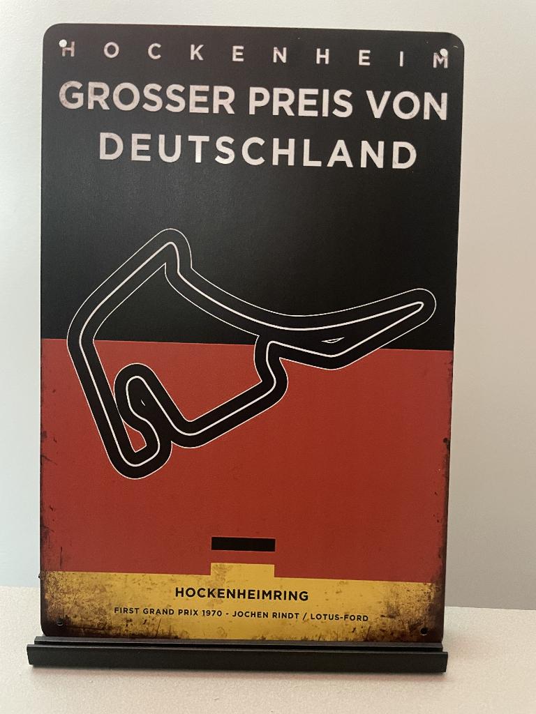 Formule 1 Hockenheim Duitsland metalen wandbord (Old Look), Ophalen of Verzenden, Nieuw, Formule 1