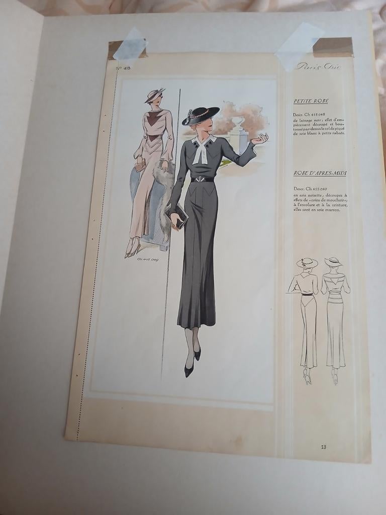 Vintage mode tekening - Parijse elegantie, Boeken, Ophalen of Verzenden, Zo goed als nieuw, Overige onderwerpen, Onbekend