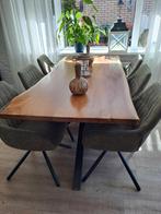 Prachtige eettafel boomschors blad, Zo goed als nieuw, Vijf personen of meer, Boomschors blad dik 4 cm, 150 tot 200 cm