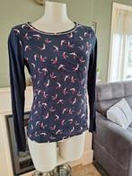 Tramontana blauwe vogel top shirt S 36, Tramontana, Zo goed als nieuw, Lange mouw, Maat 36 (S)