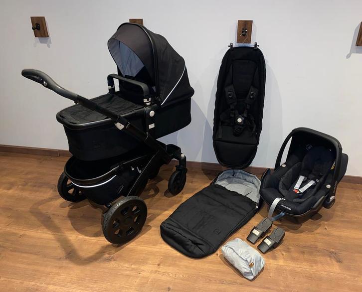 Joolz Geo2 Brilliant Black 3in1 Kinderwagen Met Maxicosi, Kinderen en Baby's, Buggy's, Zo goed als nieuw, Zonnekap, Ophalen