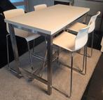 Bar tafel bartafel Ikea + 4x barkrukken glenn, Ophalen, 100 tot 150 cm, 50 tot 100 cm, Zo goed als nieuw