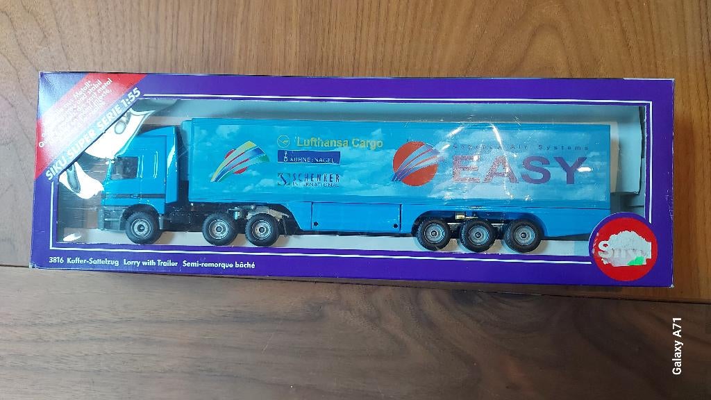 Siku 3816 Mercedes oplegger Easy, Hobby en Vrije tijd, Modelauto's | 1:50, Ophalen of Verzenden, Zo goed als nieuw, Bus of Vrachtwagen