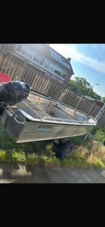 Qwest b421 + buitenboordmoter 9.8 pk kortstaart, Watersport en Boten, Vis- en Consoleboten, Ophalen, Tot 10 pk, Zo goed als nieuw