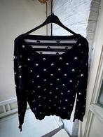 Zwarte gebreide trui met witte sterren M gothic punk, Ophalen of Verzenden, Gedragen, Maat 38/40 (M), Zwart