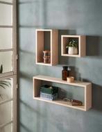 3x Wandrekken Eikenfineer – 59x12x23 cm - €25 per stuk, Ophalen, Zo goed als nieuw