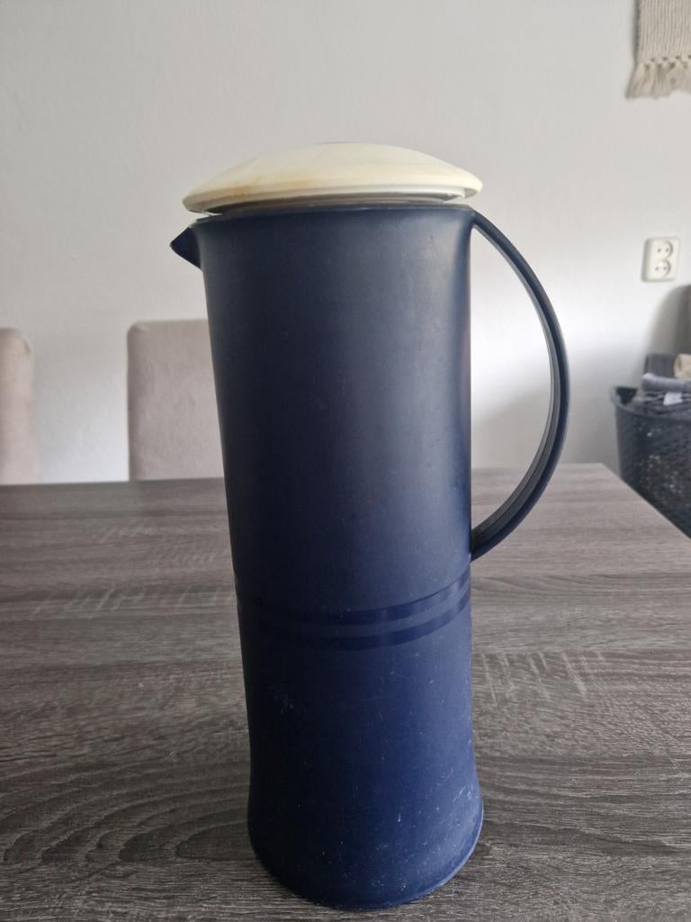 Tupperware thermoskan, donkerblauw, gebruikt, Ophalen of Verzenden, Gebruikt, Blauw, Beker of Kan