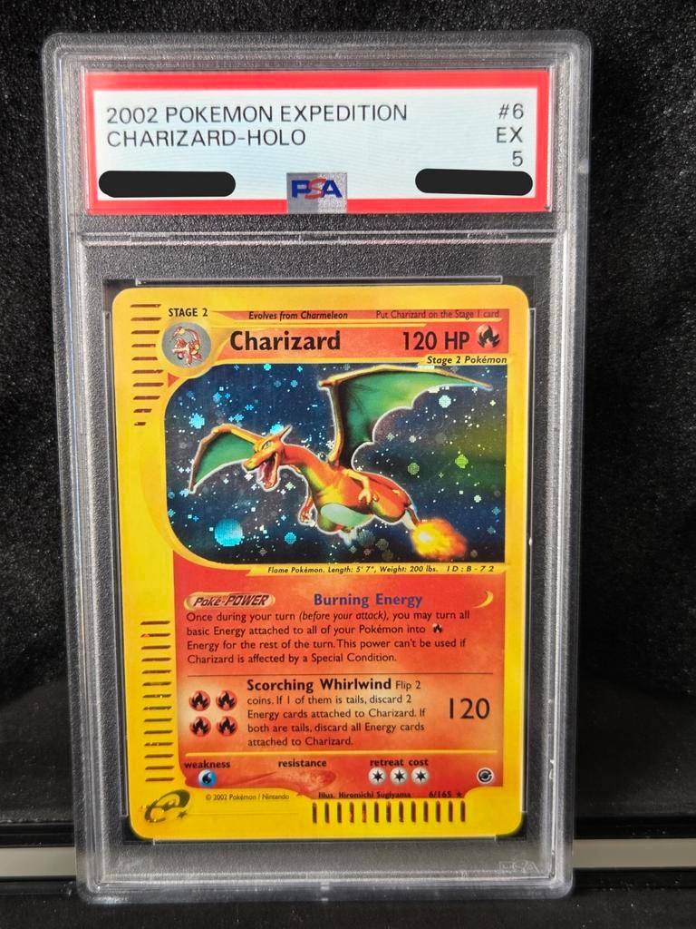PSA 5 - Charizard #6 (2002 Expedition), Ophalen of Verzenden, Zo goed als nieuw