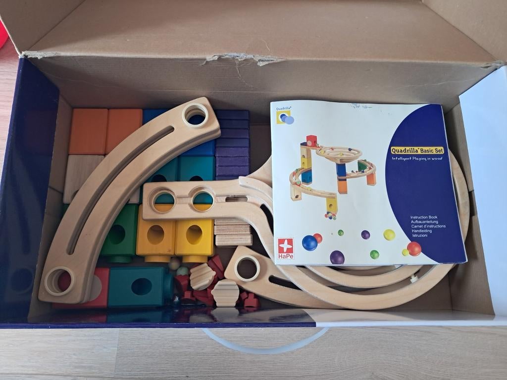 De Groene Merel quadrilla knikkerbaan basic set, Kinderen en Baby's, Speelgoed | Houten speelgoed, Ophalen of Verzenden