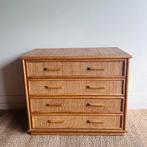 Rotan bamboe ladekast commode vintage, Huis en Inrichting, Kasten | Ladekasten, Ophalen, Vintage, 50 tot 100 cm, Zo goed als nieuw