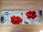 Schilderij met rode en witte bloem, 50x150cm., Antiek en Kunst, Ophalen