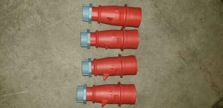 4 nieuwe cee contrastekkers 380 volt 32 a 5-polig, Ophalen of Verzenden, Nieuw