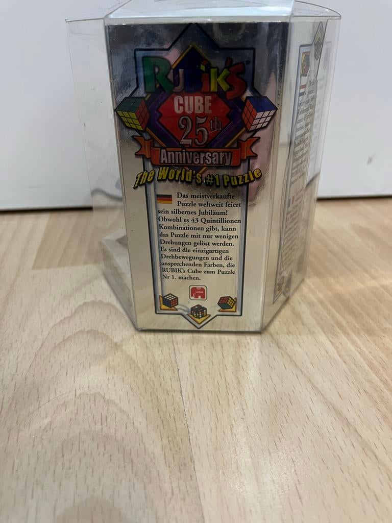 Rubik's Cube 25th Anniversary Editie - Zilveren Kubus, Hobby en Vrije tijd, Denksport en Puzzels, Ophalen of Verzenden, Zo goed als nieuw