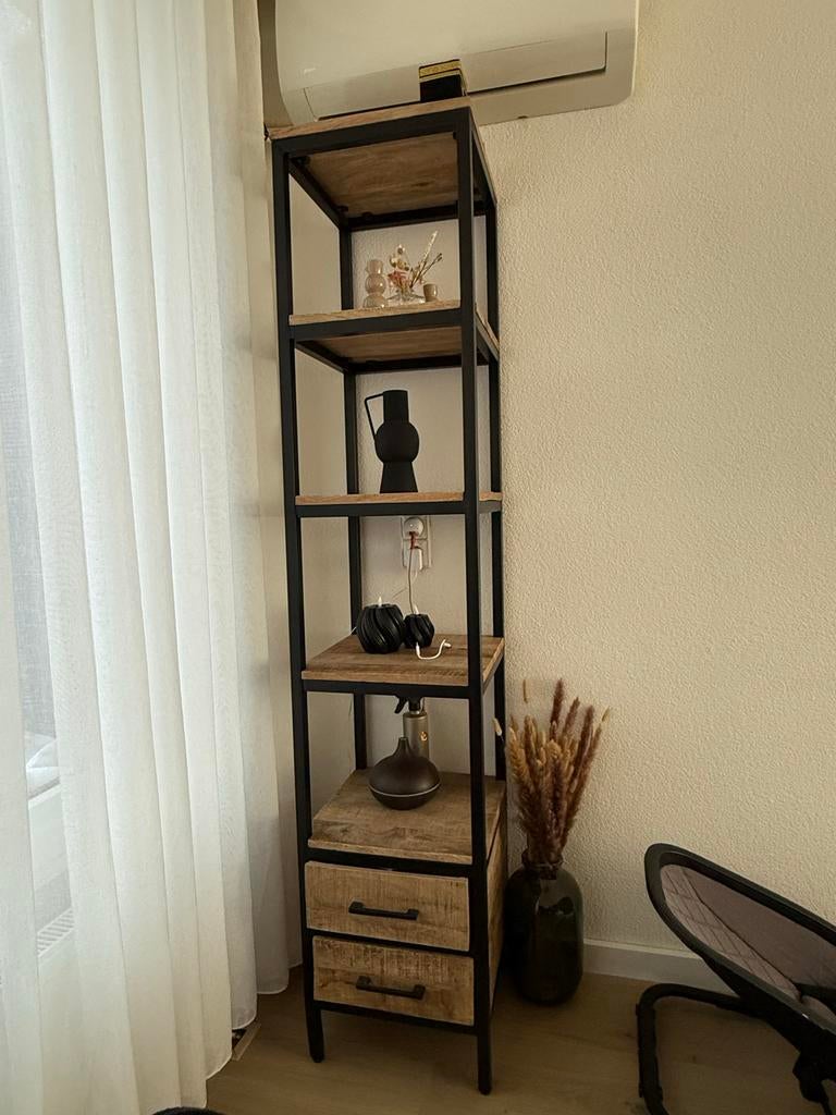 Industriële Kast met Lades - Hout en Metaal, Ophalen, Zo goed als nieuw