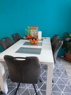 Eet kamer stoel donker grijs 5 stuks, Ophalen of Verzenden, Zo goed als nieuw, Rechthoekig, 50 tot 100 cm