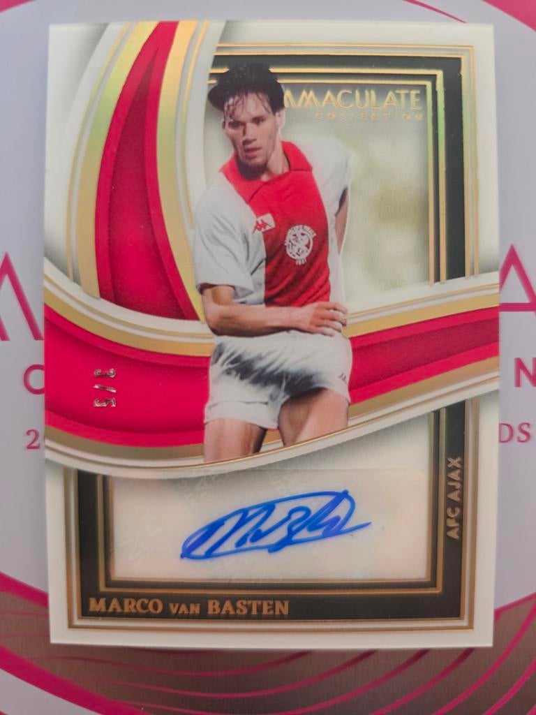 Marco van Basten gesigneerde kaart 3/5 - Immaculate, Ophalen of Verzenden, Zo goed als nieuw, Ajax, Spelerskaart