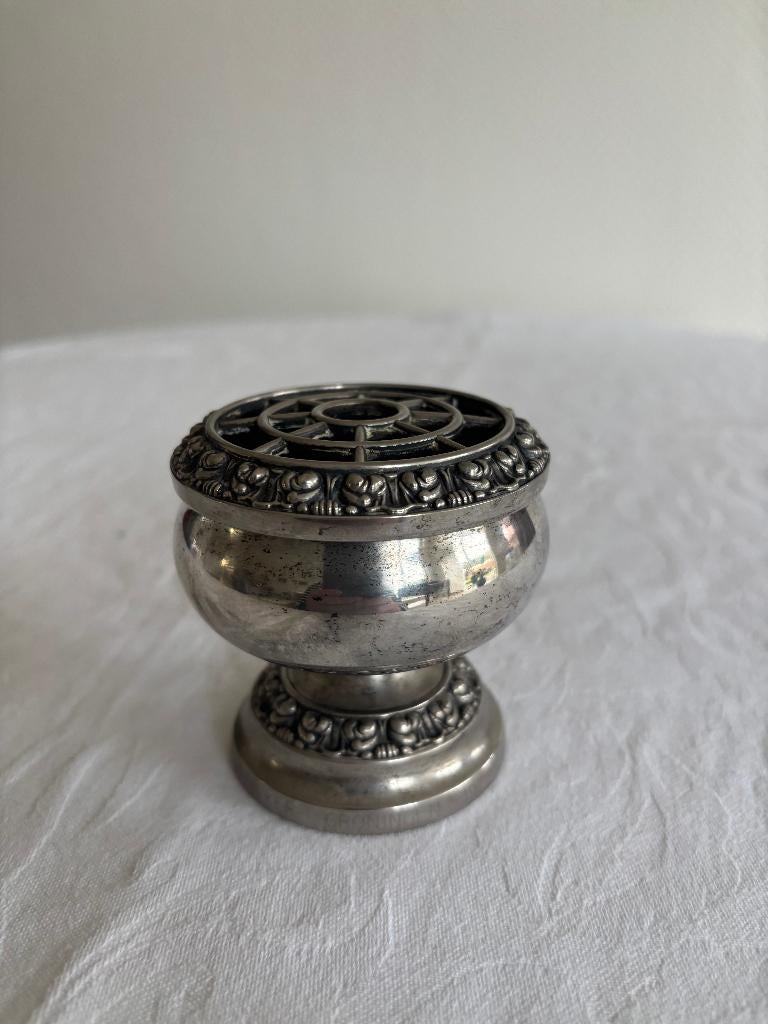 Vintage verzilverde rozensteker, rozenbowl, klein model., Antiek en Kunst, Ophalen of Verzenden