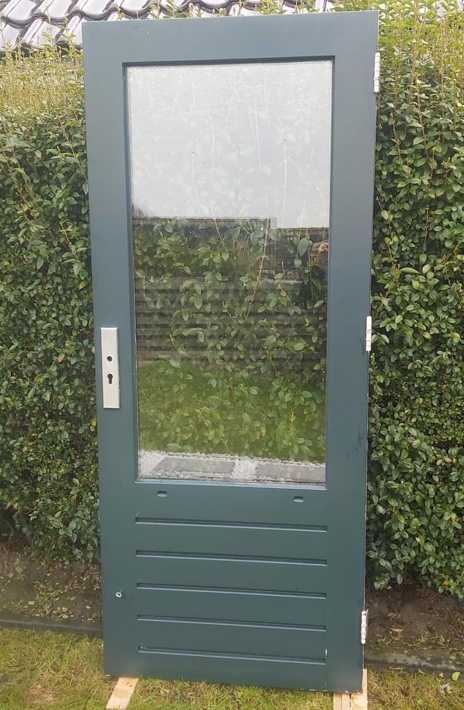 Zware hardhouten deur, Doe-het-zelf en Verbouw, Ophalen, Buitendeur, 200 tot 215 cm