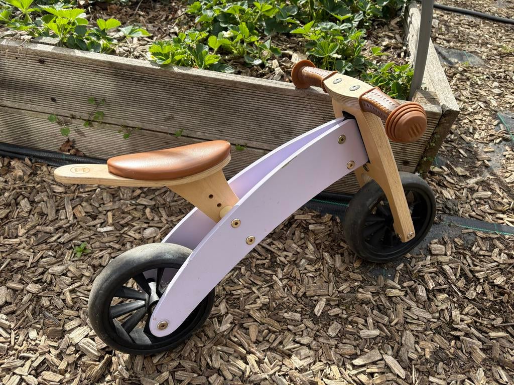 Lila Houten Loopfiets - 2-in-1 (2 of 3 wielen), Ophalen of Verzenden, Gebruikt, Loopfiets